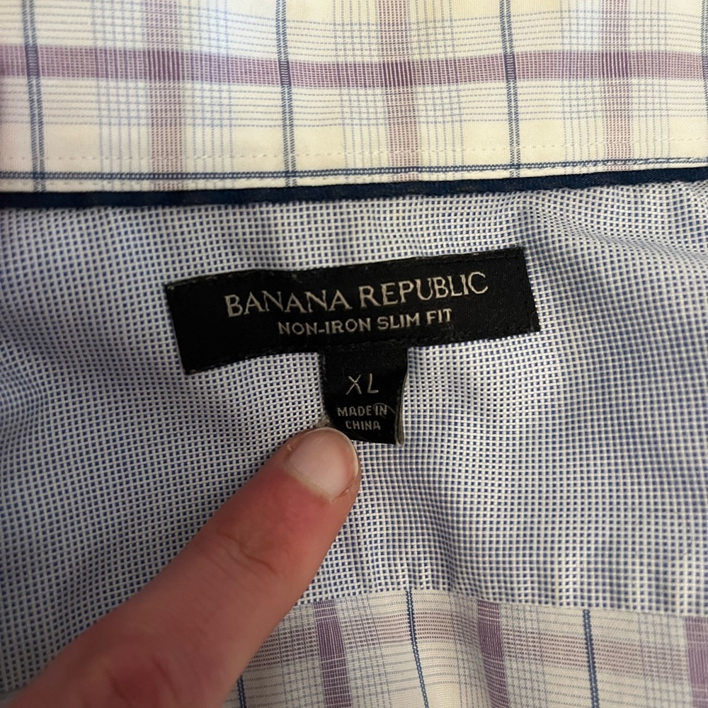 JCrew white/purple button down